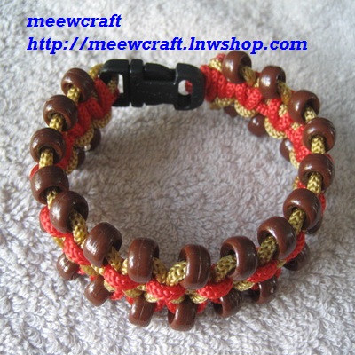 สร้อยข้อมือเชือกร่มลูกปัด #BRR017 size 8"