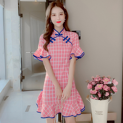 ชุดเดรสสั้น ชุดเดรสสั้นลายดอก ชุดเดรสสั้นวัยรุ่น By Meiyi women's clothing