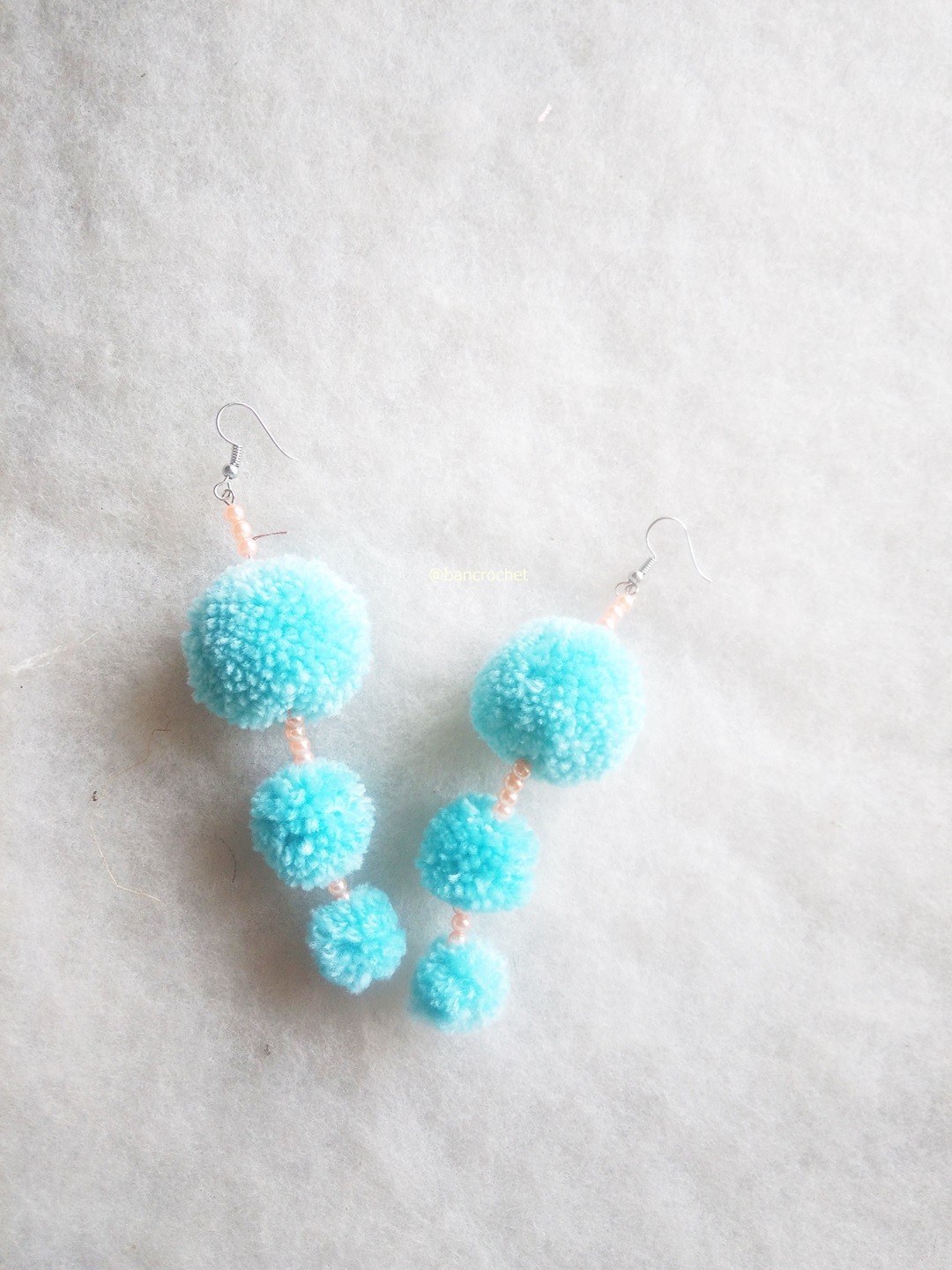 ต่างหูถักโครเชต์ crochet earrings หลากสี 5 นิ้ว