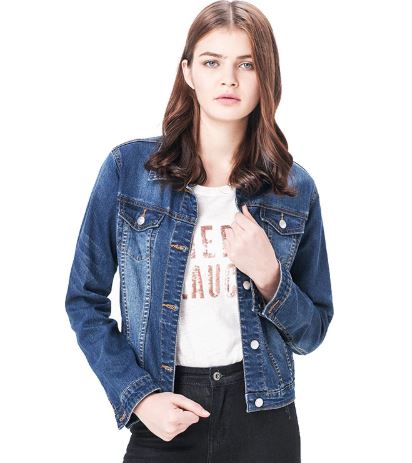 เสื้อแจ็คเก็ตยีนส์ แฟชั่น jacket ยีนส์ ผู้หญิง เสื้อ jacket สีเข้ม แขนยาว เสื้อ jacket ผู้หญิง ใส่เที่ยว ใส่ทำงาน 294354