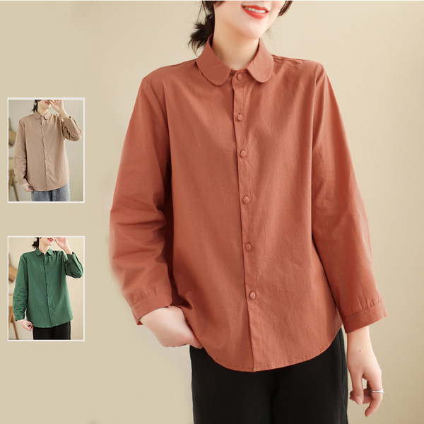 เสื้อลินิน เสื้อผ้าฝ้ายลินิน เสื้อเชิ้ตผ้าลินิน