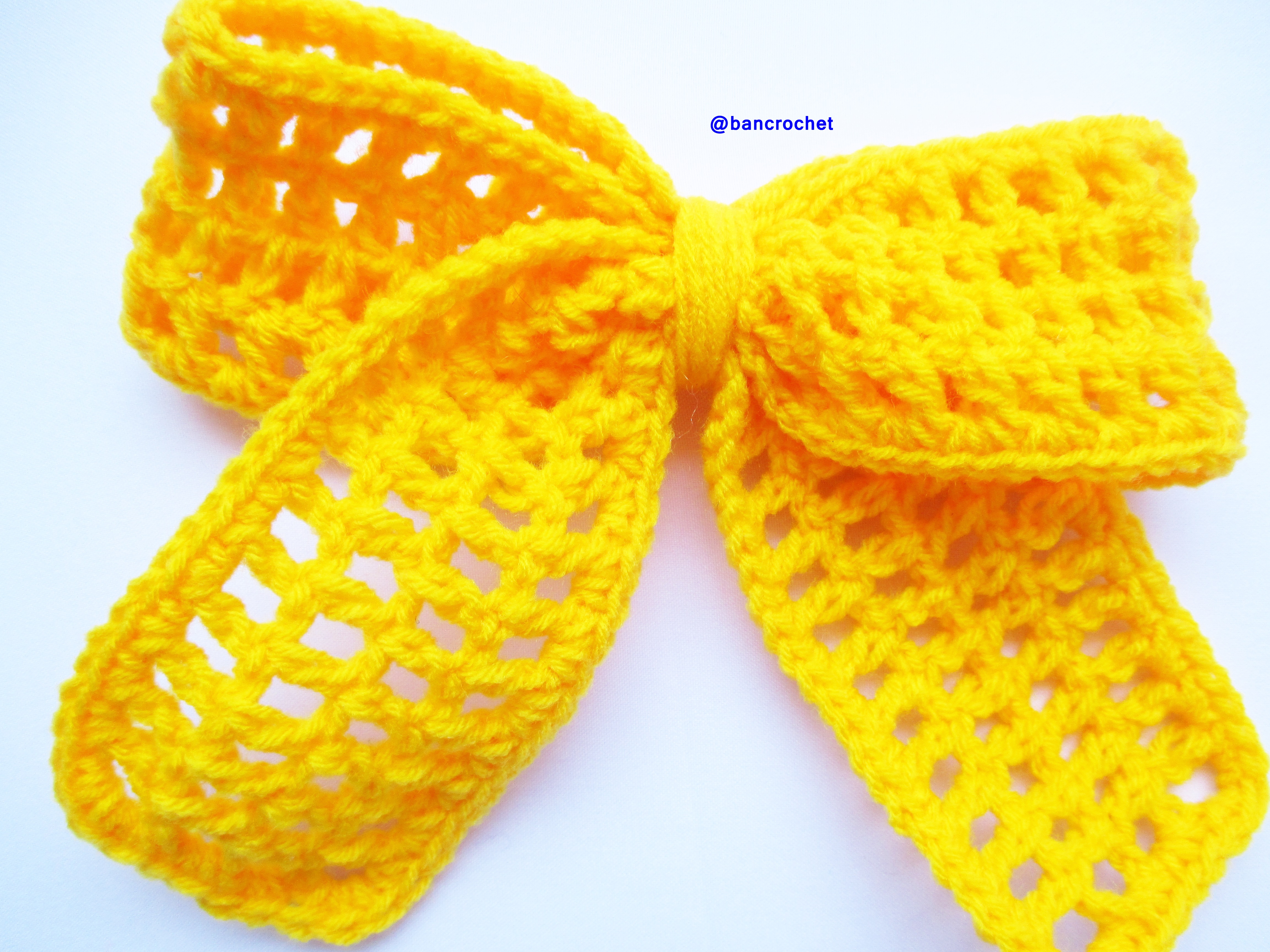 Bancrochet โบว์ถักโครเชต์ Crochet Bow หลากสี 3x5 นิ้ว