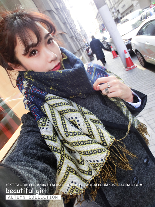 ผ้าพันคอ/ผ้าคลุมไหล่ กันหนาว ลายเก๋ๆ จะใส่คลุมหรือพันคอ ก็เก๋ พร้อมส่งเลยจ้า same pic