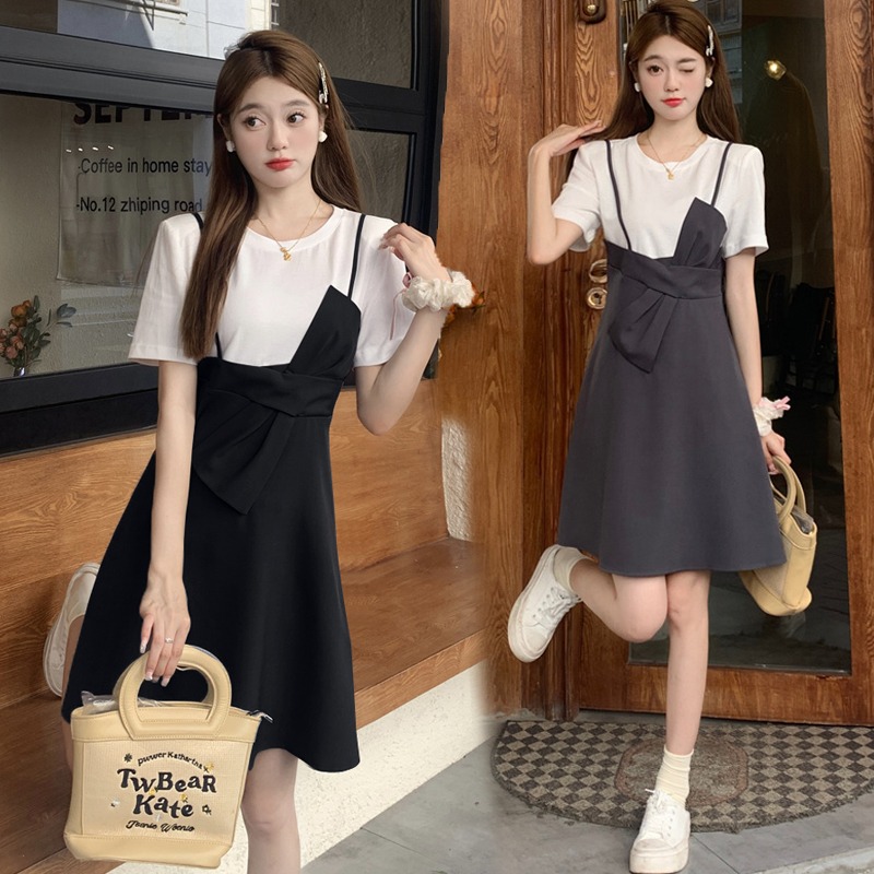 เดรสแขนสั้น มีไซส์ L-4XLอก 38-47 นิ้ว ใส่ได้ทั้งสาวหุ่นดีน่ารักจนถึงสาวอวบพลัสไซส์ จัดส่งฟรี! ทักแชทสั่งซื้อ
