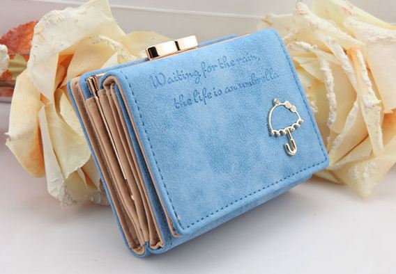 กระเป๋าสตางค์ผู้หญิง ใบสั้น กระเป๋าสตางค์ หนังนิ่ม มีหลายพับ ดีไซน์น่ารัก ใส่บัตรได้เยอะ มีหลายสี โลโก้ ร่มญี่ปุ่น กระเป๋าสตางค์ แบบเก๋ ๆ 966570