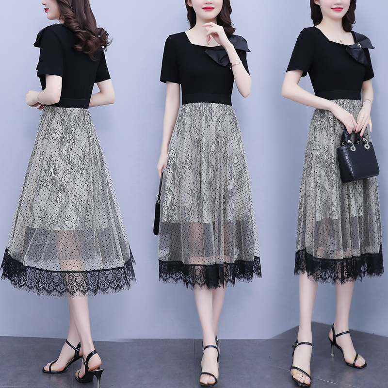 เดรสแขนสั้น มีไซส์ L-4XLอก 38-47 นิ้ว ใส่ได้ทั้งสาวหุ่นดีน่ารักจนถึงสาวอวบพลัสไซส์