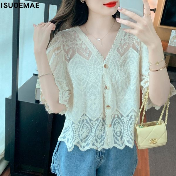 เสื้อลูกไม้ แขนสั้น