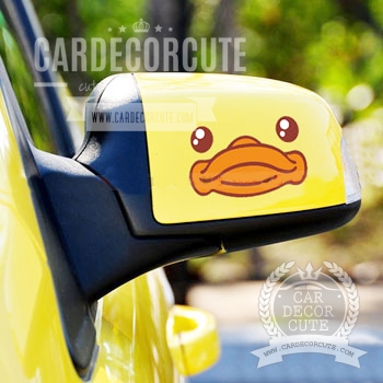 BDUCK - สติกเกอร์ตกแต่งรถยนต์ลายเป็ดบีดั๊ก ติดกระจกมองข้าง