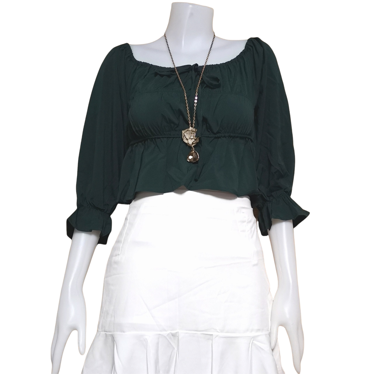 Blouse3914 เสื้อเปิดไหล่แขนสามส่วนดึงยางรอบบ่า ผูกโบว์อก สม็อครอบเอว ใส่เปิดไหล่หรือเกาะไหล่ก็ได้ ผ้าไหมอิตาลีเนื้อดีนุ่มใส่สบายไม่ยับง่าย งานน่ารักแมทช์กับอะไรก็เข้า มี 8 สี สีเนื้อ, ดำ, เขียวมะนาว, เขียวเข้ม, แดงเลือดหมู, โอลด์โรส, ขาว,