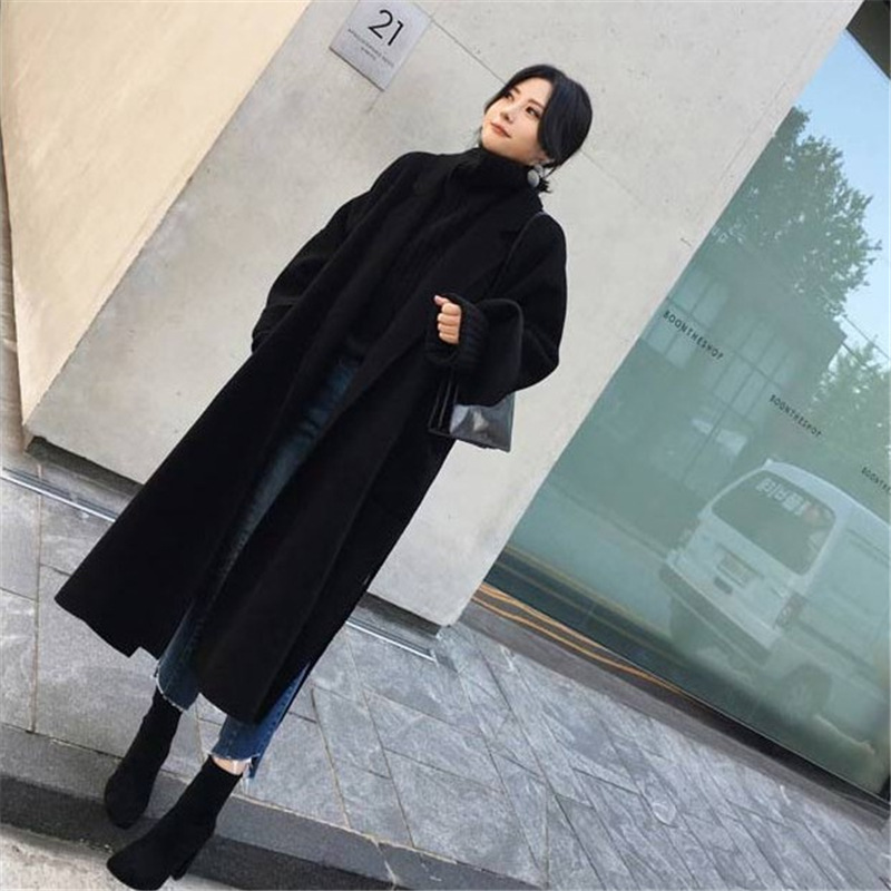 เสื้อโค้ทยาว สไตล์เกาหลี ผ้าวูลผสม แต่งสายผูกเอว ใส่ได้หลายสไตล์ มี 3 สี พร้อมส่ง