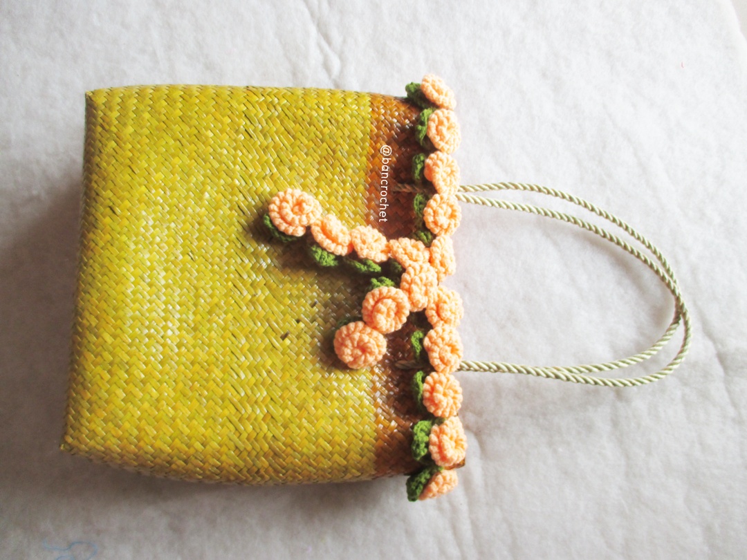 bancrochet กระเป๋ากระจูดสาน ขนาด 12*12*5*25 นิ้ว น้ำตาล 12*12*5*25 นิ้ว