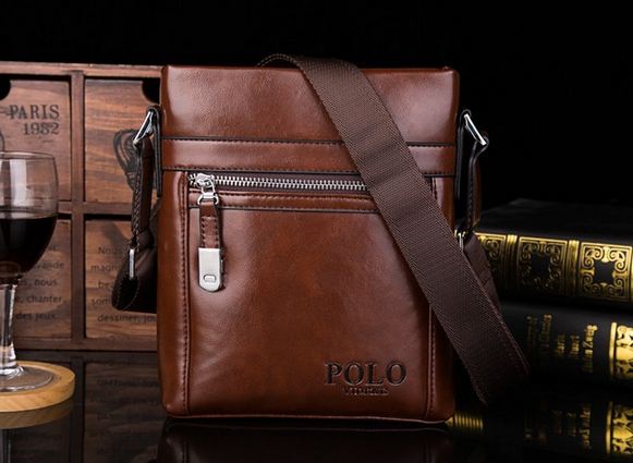 กระเป๋าสะพายข้าง ผู้ชาย polo แนวตั้ง หนังมัน กระเป๋าสะพาย แบบไม่มีฝาปิด ดีไซน์ ซิปรูด ขนาดกลาง ดีไซน์ เรียบหรู สำหรับใส่ กระเป๋าสตางค์ 353390_1