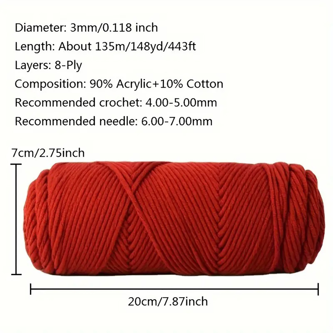 ไหมพรมคอตตอนเกาหลี 8ply เส้นใหญ่ (2025)