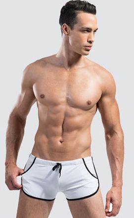 กางเกงว่ายน้ำผู้ชาย แบบ Boxers ขาสั้น สีขาว สินค้าคุณภาพส่งออก size L