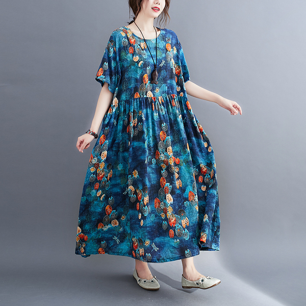 เสื้อผ้าฝ้าย เสื้อผ้าลินิน สไตล์ฤดูร้อน BY Lian Zhi Cotton and linen art สไตล์VINTAGE มีขนาดไซส์อกประมาณ 35-40 นิ้ว