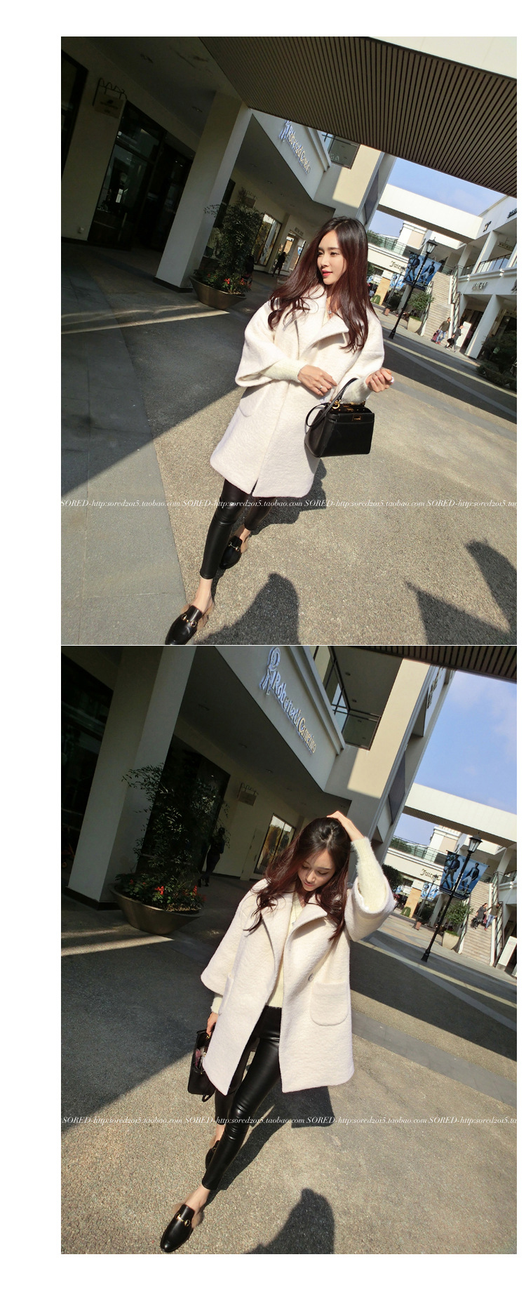 Over Coat ทรงโคล่ง ผ้าสำลีเนื้อเรียบสีขาว บุซับในกันลมกันหนาว พร้อมส่ง ขาว