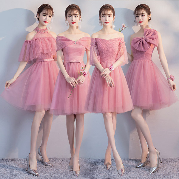 ชุดเพื่อนเจ้าสาวสีชมพู ชุดเพื่อนเจ้าสาว ชุดไปงานแต่งงาน