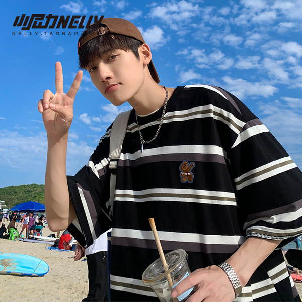 เสื้อยืดคอกลม ผู้ชาย เสื้อยืดผู้ชายเกาหลี เสื้อยืดเกาหลี แบรนด์ NELLY
