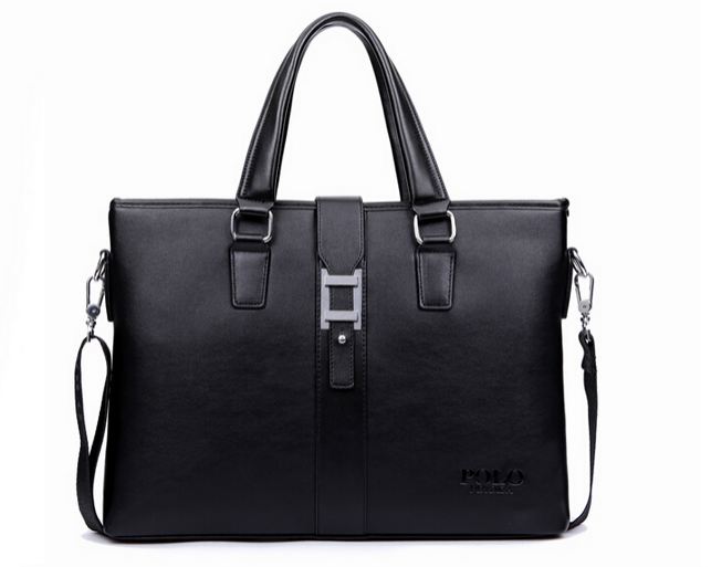 กระเป๋าถือผู้ชาย Polo ใส่เอกสาร แบบเรียบ หนังมัน สไตล์ นักธุรกิจ นักบริหาร กระเป๋าใส่โน้ตบุ๊ค สำหรับคนทำงาน ออฟฟิต สีดำ และ สีน้ำตาล 568343