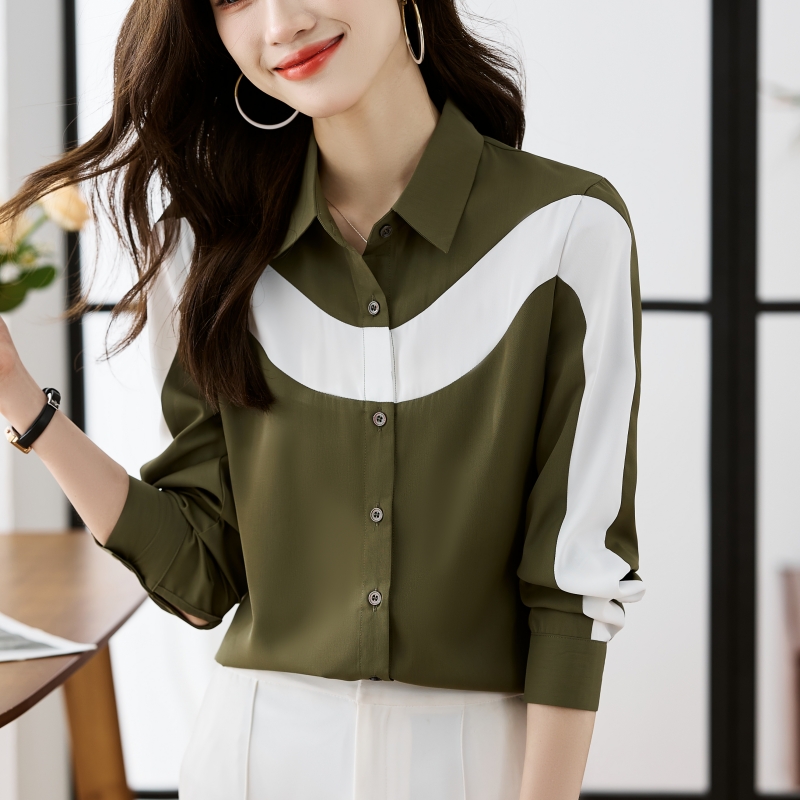 เสื้อเชิ้ตผู้หญิงแขนยาว เสื้อเชิ้ตผู้หญิงใส่ทํางาน 390 บาทต่อชิ้น ฟรีค่าจัดส่ง