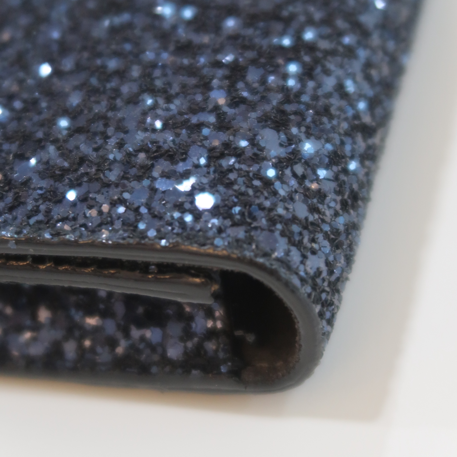 Jimmy Choo Blue Metallic Emmie Chain Wallet