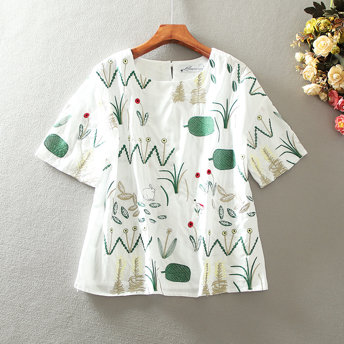 เสื้อลินิน เสื้อผ้าฝ้ายลินิน เสื้อเชิ้ตผ้าลินิน ปักลายสวยๆด้วยด้าย สไตล์VINTAGE BY Dreamroom