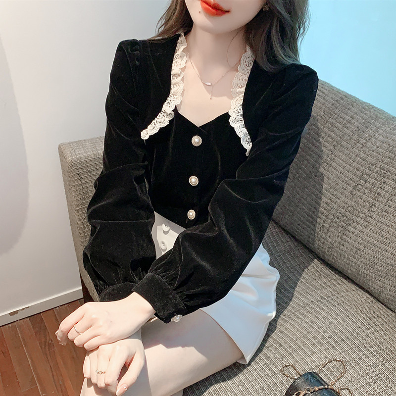 เสื้อลูกไม้ เสื้อเชิ้ตแขนยาว