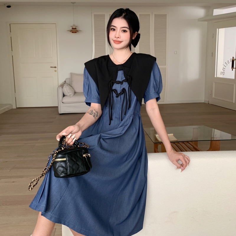 เดรสแขนสั้น มีไซส์ L-4XLอก 38-47 นิ้ว ใส่ได้ทั้งสาวหุ่นดีน่ารักจนถึงสาวอวบพลัสไซส์ จัดส่งฟรี! ทักแชทสั่งซื้อ