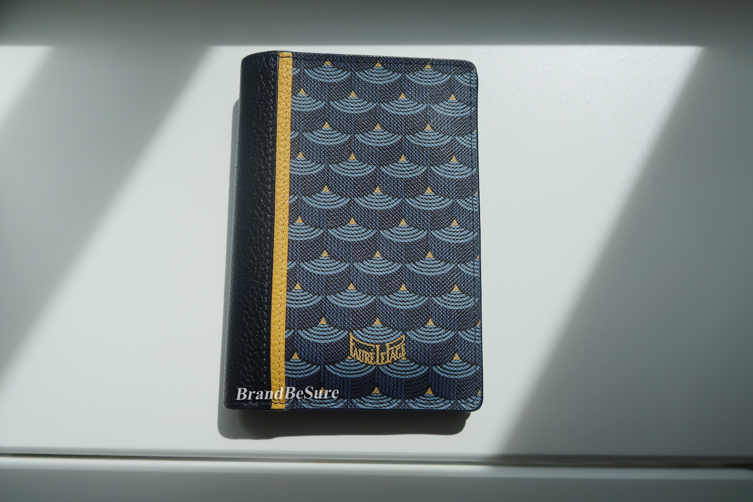 Faure Le Page Navy Blue Monogram Canvas Standard Pocket Wallet