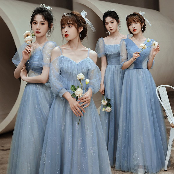 ชุดเพื่อนเจ้าสาว ชุดไปงานแต่งงาน ชุดเพื่อนเจ้าสาวสีฟ้า