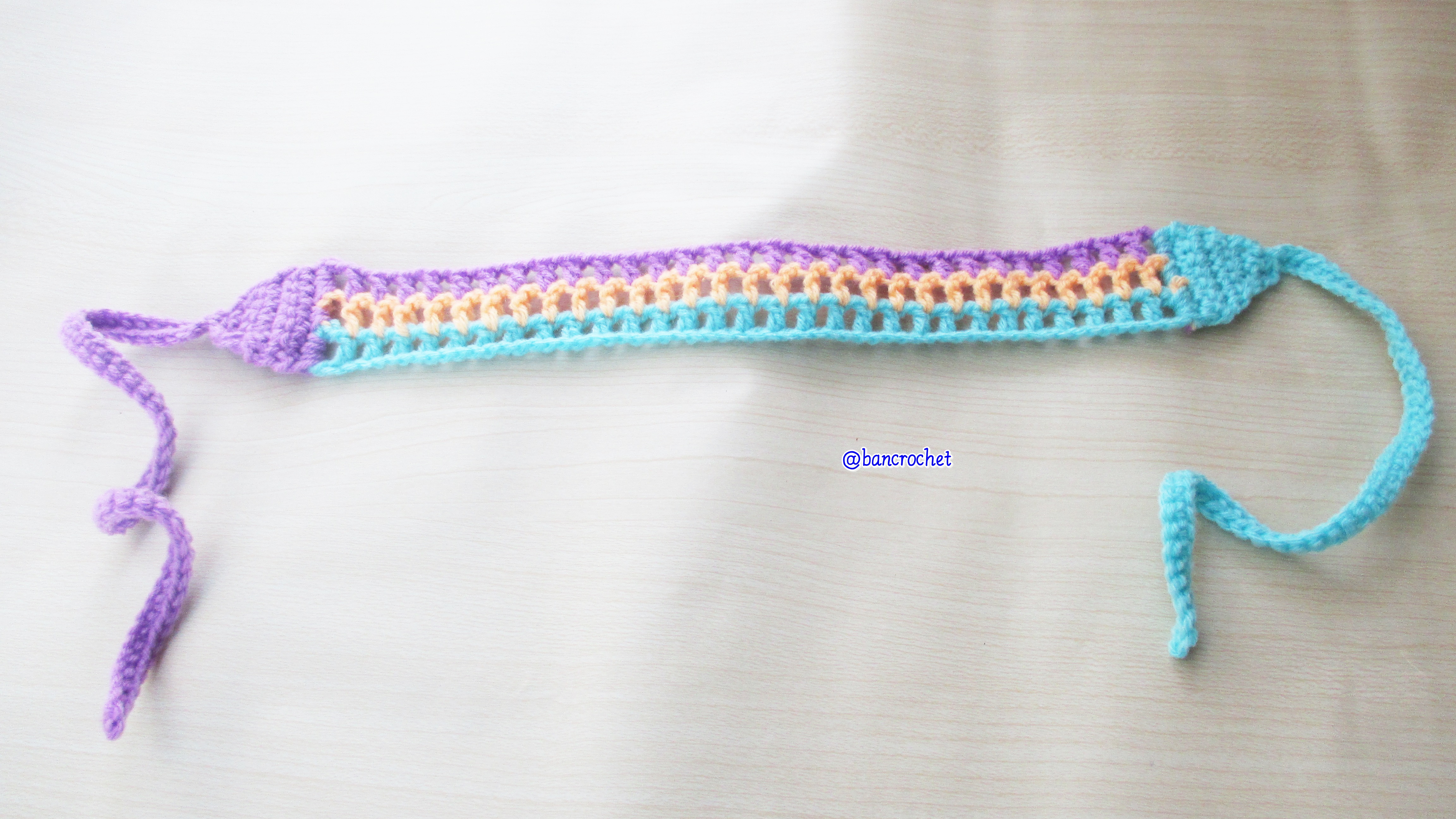 Bancrochet ที่คาดผมถักโครเชต์ สลับสีสดใส Crochet Headband หลากสี 1-1.5*13 inch