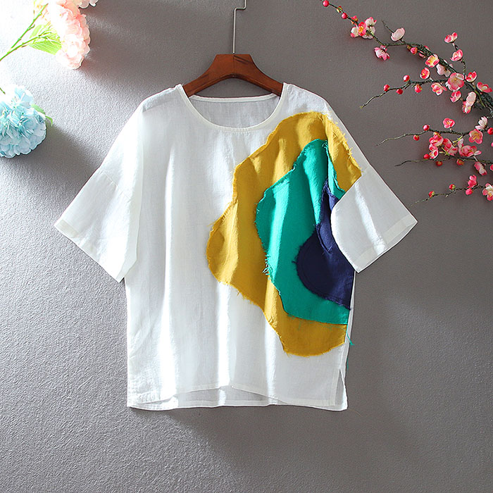 เสื้อลินิน เสื้อผ้าฝ้ายลินิน เสื้อเชิ้ตผ้าลินิน ปักลายสวยๆด้วยด้าย สไตล์VINTAGE BY Dreamroom