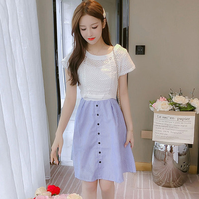 เดรสวัยรุ่น เดรสลูกไม้ชีฟอง By Meiyi women's clothing