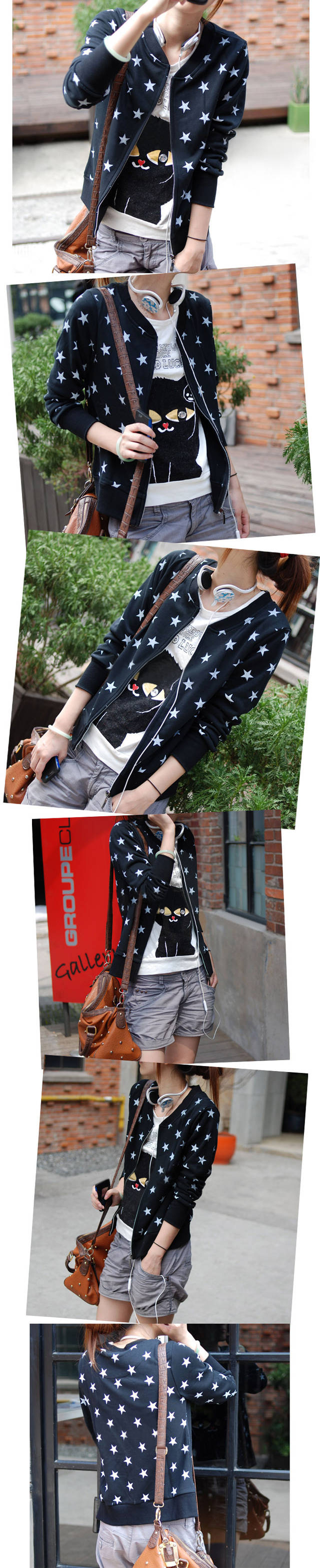 เสื้อคลุม ทรงน่ารัก สกรีนลายดาว สไตล์เกาหลี ใส่คลุมวันสบายๆ เลือกสีที่พร้อมส่งด้านในเลยจ้า