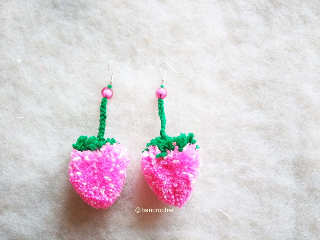 Bancrochet ต่างหูถักโครเชต์ crochet earring หลากสี 4-6 นิ้ว