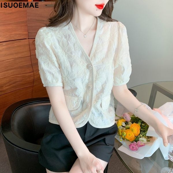 เสื้อลูกไม้ แขนสั้น