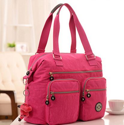 กระเป๋าถือ กระเป๋าสะพาย ผู้หญิง กระเป๋าเดินทาง ใส่เสื้อผ้า กระเป๋าผ้าไนลอนกันน้ำ ทรงสี่เหลี่ยม ใบใหญ่ มีช่องซิปหลายช่อง กระเป๋าวัยรุ่น ท่องเที่ยว เก๋ ๆ 953685