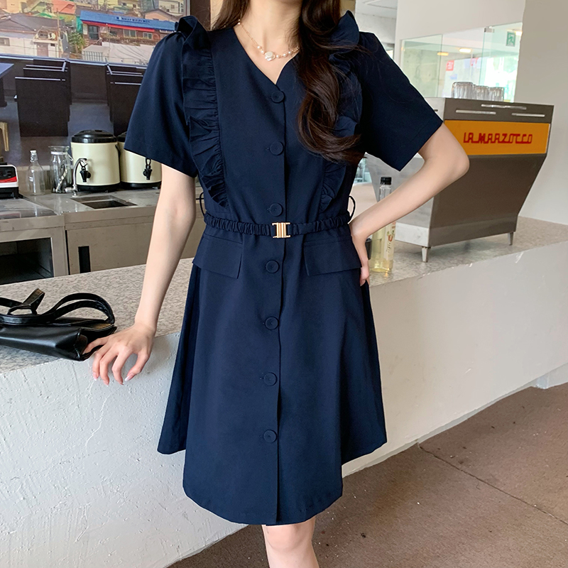 เดรสแขนสั้น มีไซส์ L-4XLอก 38-47 นิ้ว ใส่ได้ทั้งสาวหุ่นดีน่ารักจนถึงสาวอวบพลัสไซส์