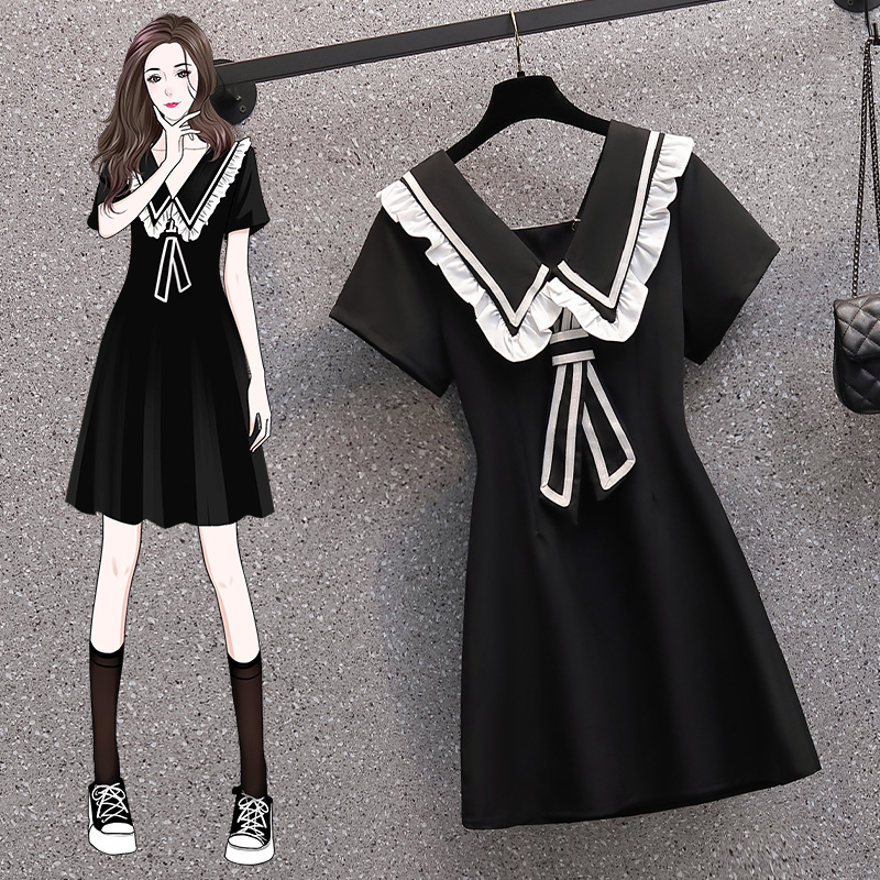 เดรสแขนสั้น มีไซส์ L-4XLอก 38-47 นิ้ว ใส่ได้ทั้งสาวหุ่นดีน่ารักจนถึงสาวอวบพลัสไซส์