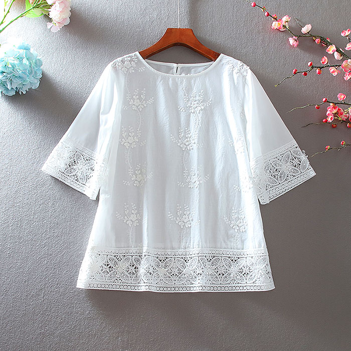 เสื้อลินิน เสื้อผ้าฝ้ายลินิน เสื้อเชิ้ตผ้าลินิน ปักลายสวยๆด้วยด้าย สไตล์VINTAGE BY Dreamroom