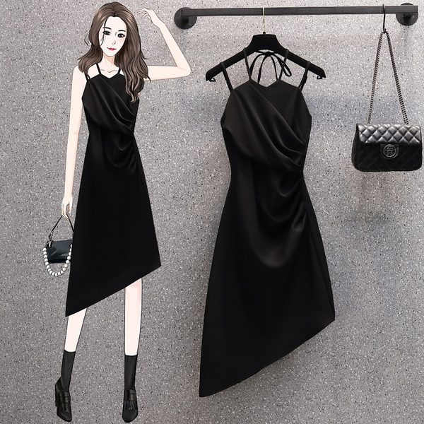 เดรสคนอ้วน เดรสสาวอวบ ชุดเดรสคนอ้วนวัยรุ่น เดรสสายเดี่ยว BY PLUS SIZE Girl