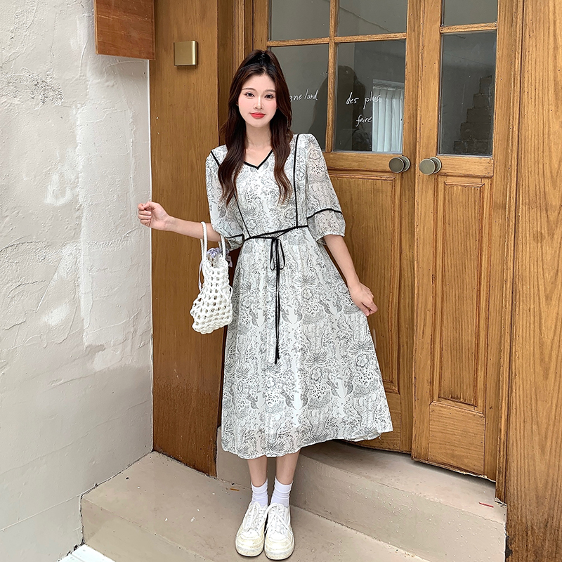 เดรสแขนสั้น มีไซส์ L-4XLอก 38-47 นิ้ว ใส่ได้ทั้งสาวหุ่นดีน่ารักจนถึงสาวอวบพลัสไซส์