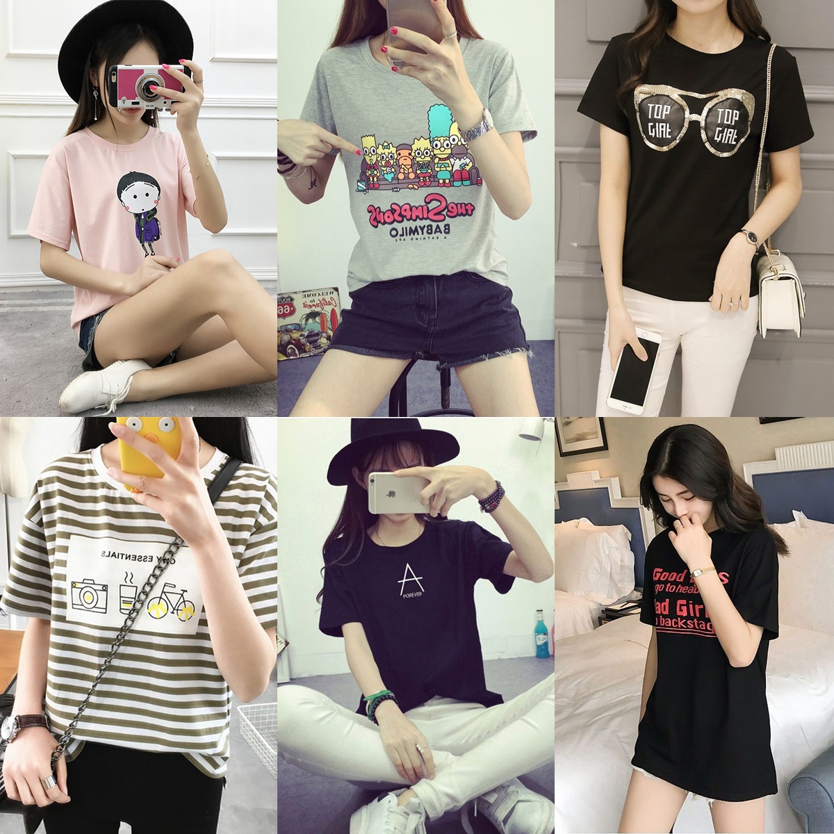 Blouse3846 รวมเสื้อยืดแฟชั่นเกาหลีหลายแบบหลายลาย ผ้าคอตตอนเนื้อดีใส่สบาย ผ้านุ่มน่าใส่ยืดหยุ่นได้เยอะ งานสวยแมทช์ง่าย ใส่กับอะไรก็เข้า