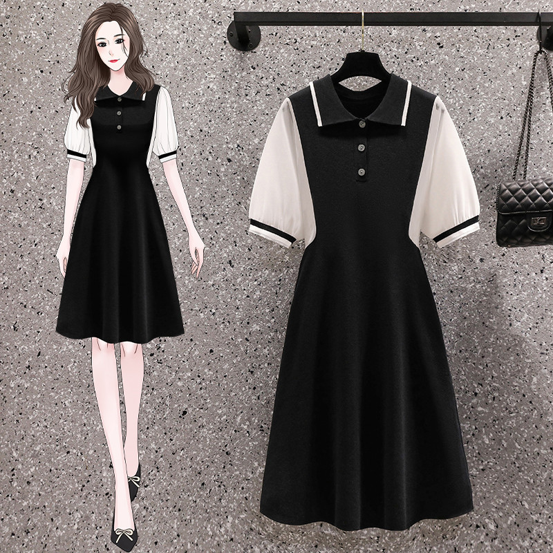 เดรสแขนสั้น มีไซส์ L-4XLอก 38-47 นิ้ว ใส่ได้ทั้งสาวหุ่นดีน่ารักจนถึงสาวอวบพลัสไซส์