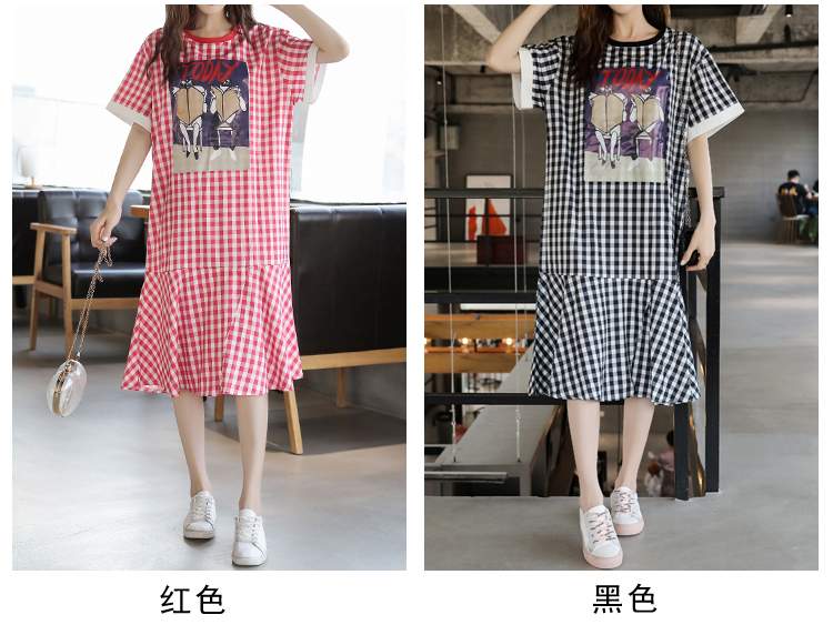 Dress4744 เดรสยาวลายสก็อตทรงปล่อยชายระบาย งานสกรีนลายดิจิตอลอย่างดีสีสวยคมชัด ผ้าโพลีเนื้อดีนุ่มใส่สบาย งานสวยใส่ง่ายน่ารักมาก