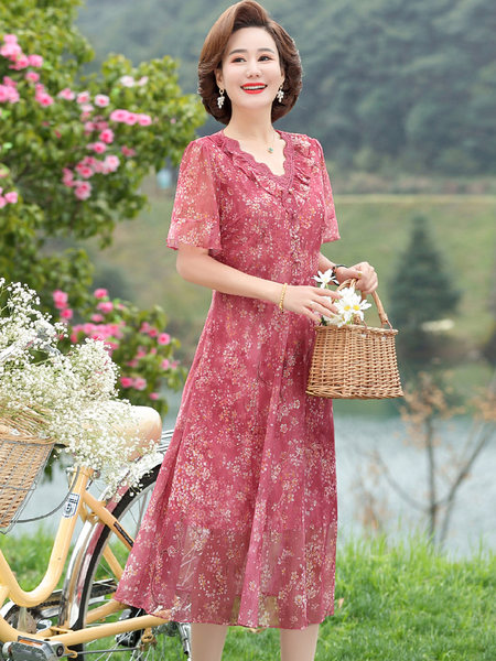 เดรสวัยผู้ใหญ่40-60ปี เดรสคุณแม่ ชุดเดรสทำงานวัยผู้ใหญ่ แบรนด์ MAMA DRESS