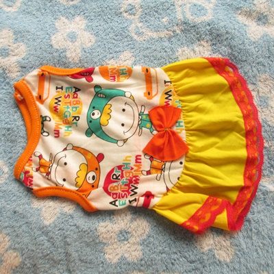 เสื้อน้องหมา-น้องแมวกระโปรงผ้ายืด คอ8" ยาว9.5" #444-014