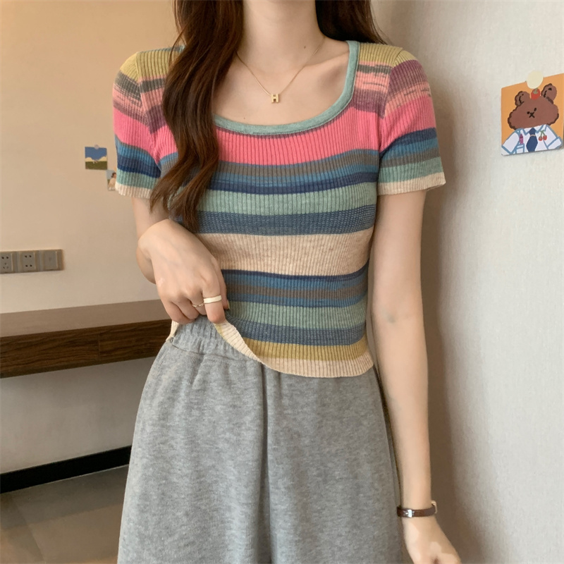 เสื้อผ้าวัยรุ่นเกาหลี เสื้อยืดวัยรุ่นผู้หญิง มีขนาด S M L XL