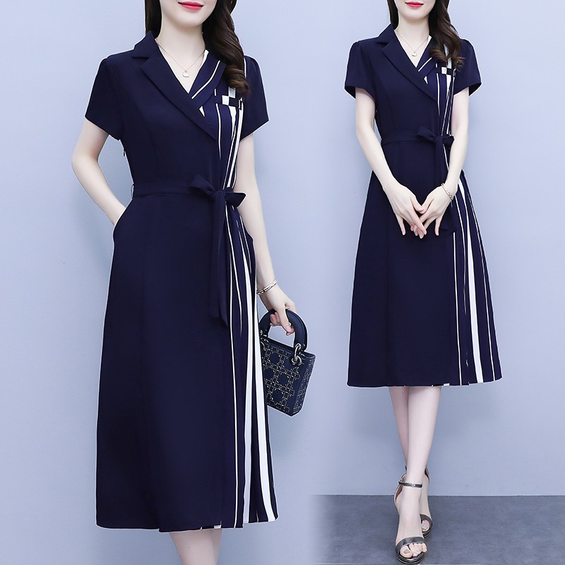 เดรสแขนสั้น มีไซส์ L-5XLอก 38-48 นิ้ว ใส่ได้ทั้งสาวหุ่นดีน่ารักจนถึงสาวอวบพลัสไซส์