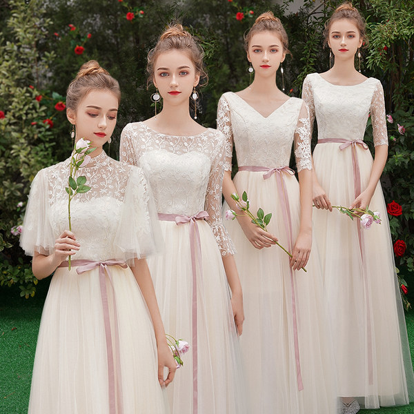 ชุดเพื่อนเจ้าสาวสีครีม ชุดเพื่อนเจ้าสาว ชุดไปงานแต่งงาน